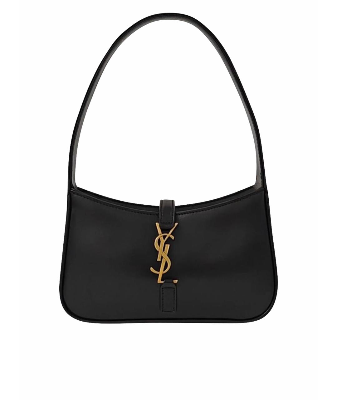 SAINT LAURENT Черная кожаная сумка с короткими ручками, фото 1