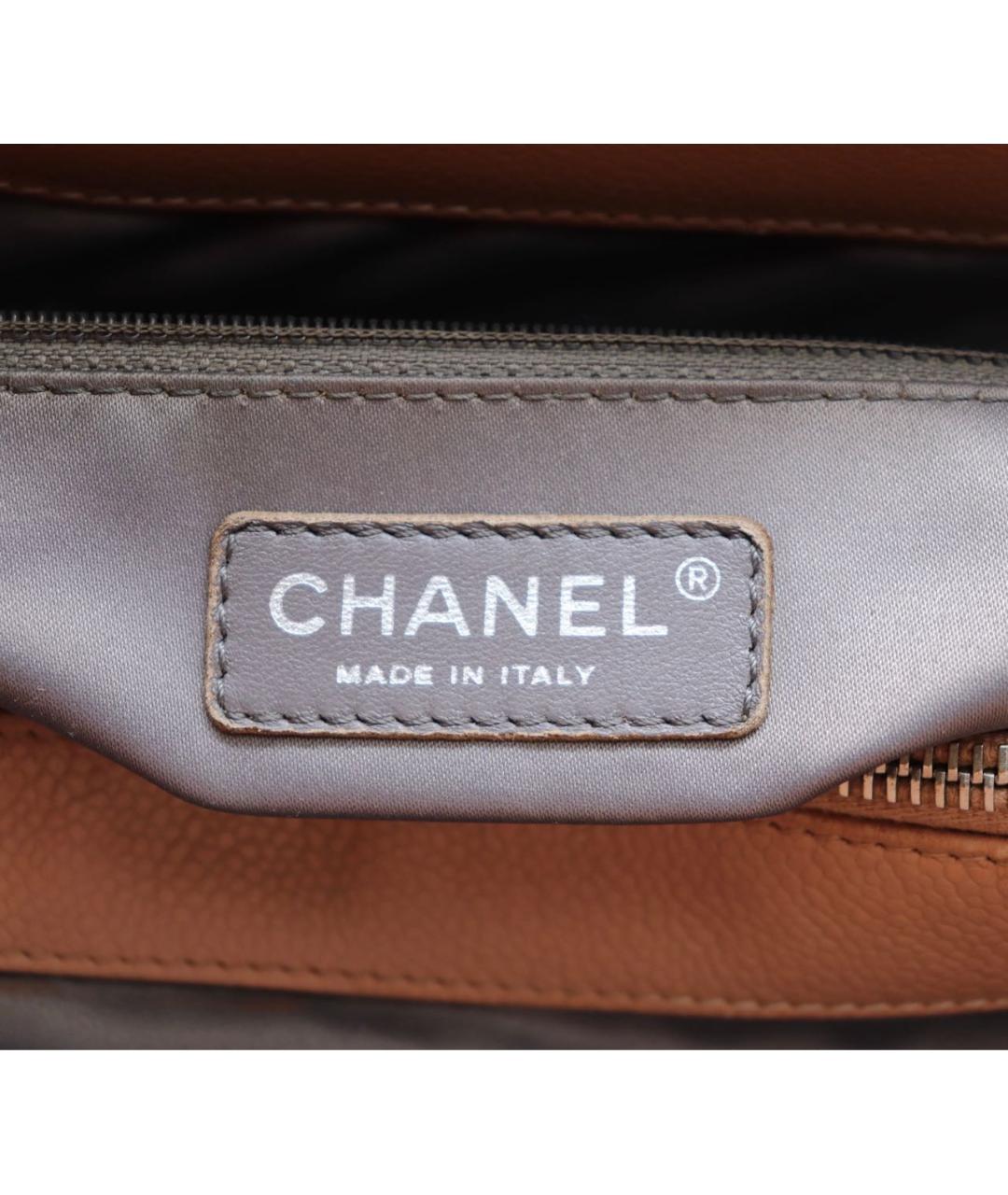 CHANEL Бежевая кожаная сумка тоут, фото 7
