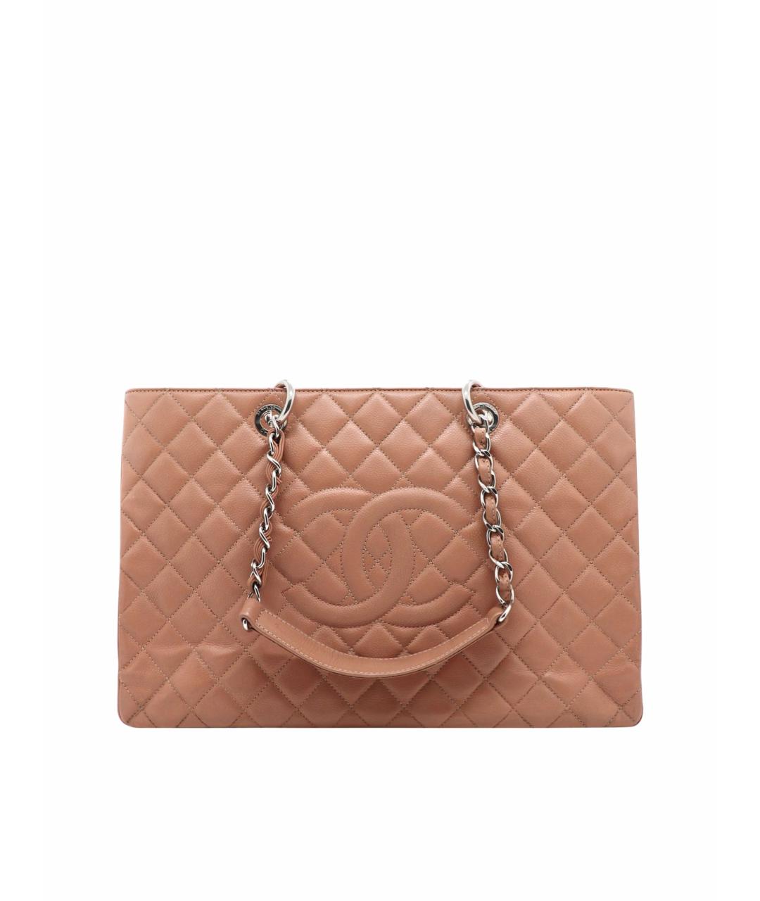 CHANEL Бежевая кожаная сумка тоут, фото 1
