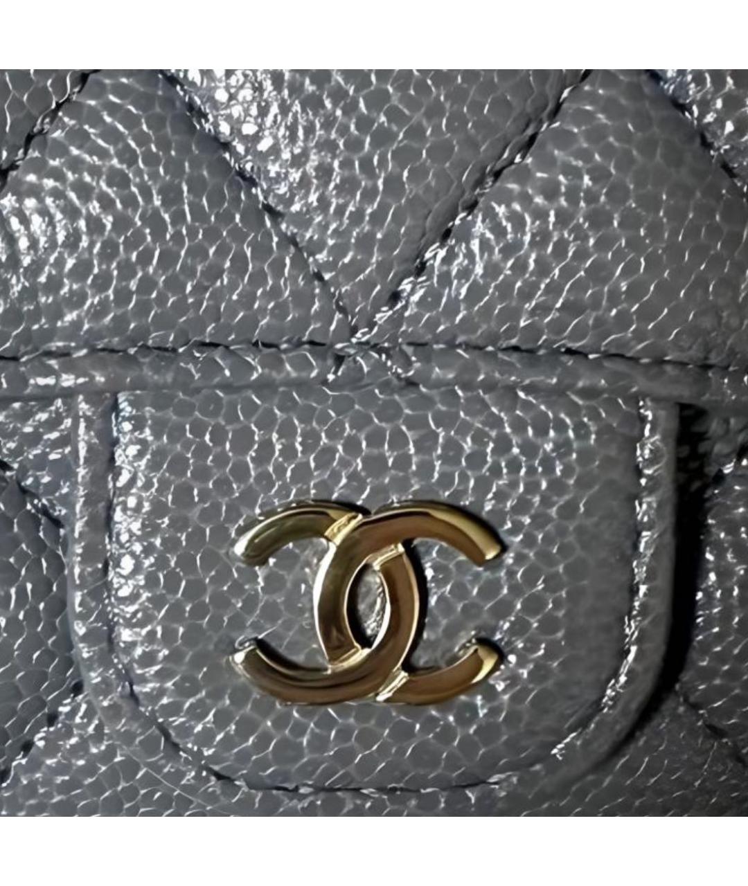 CHANEL Антрацитовый кожаный кошелек, фото 4