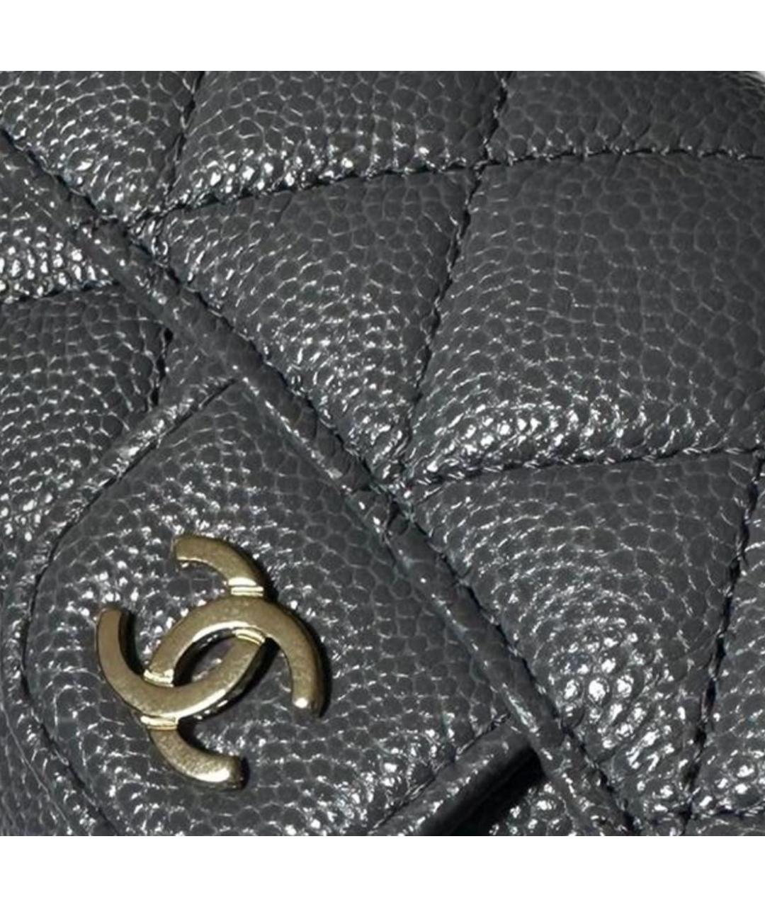 CHANEL Антрацитовый кожаный кошелек, фото 5