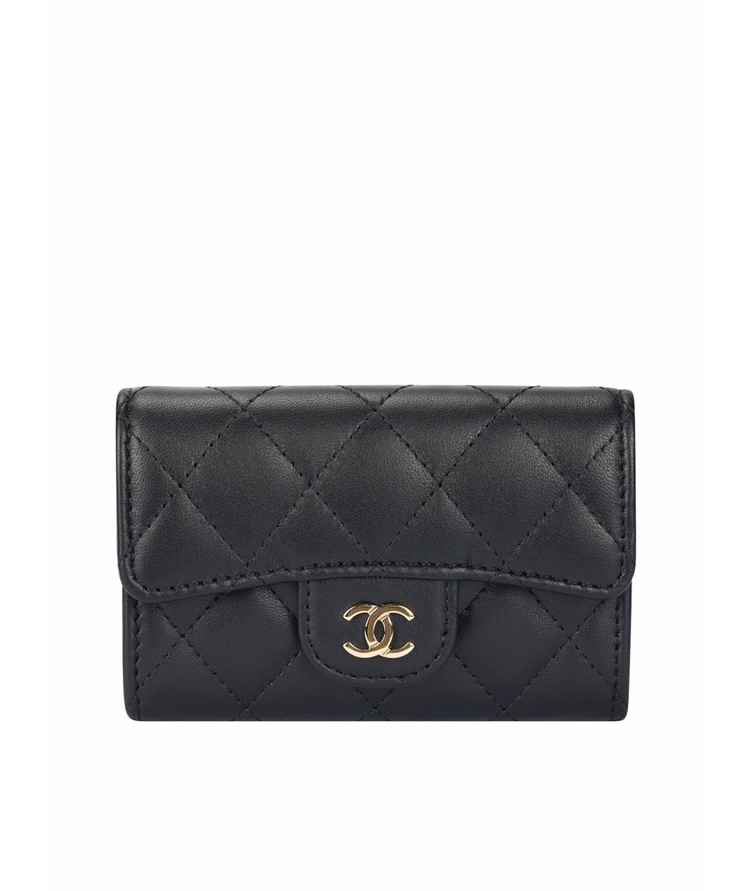 CHANEL Черный кожаный кошелек, фото 1