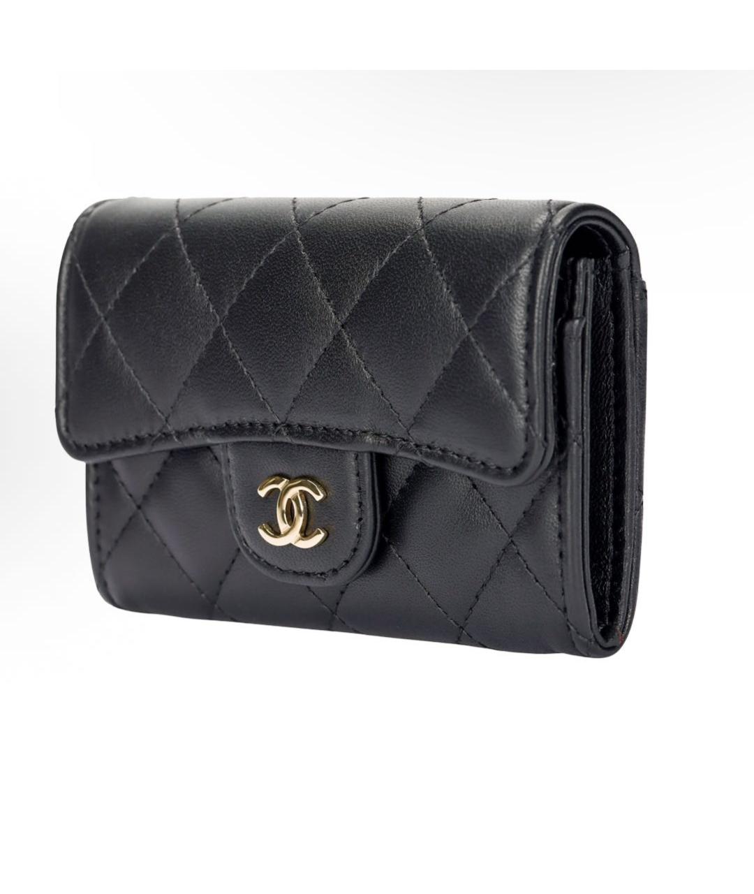 CHANEL Черный кожаный кошелек, фото 2