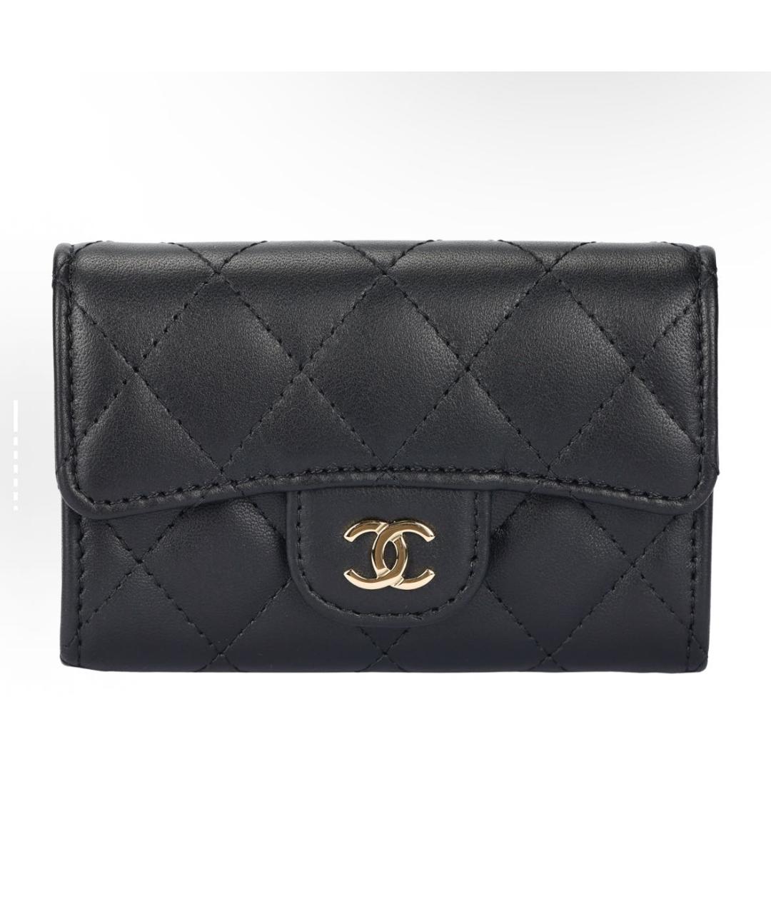 CHANEL Черный кожаный кошелек, фото 5