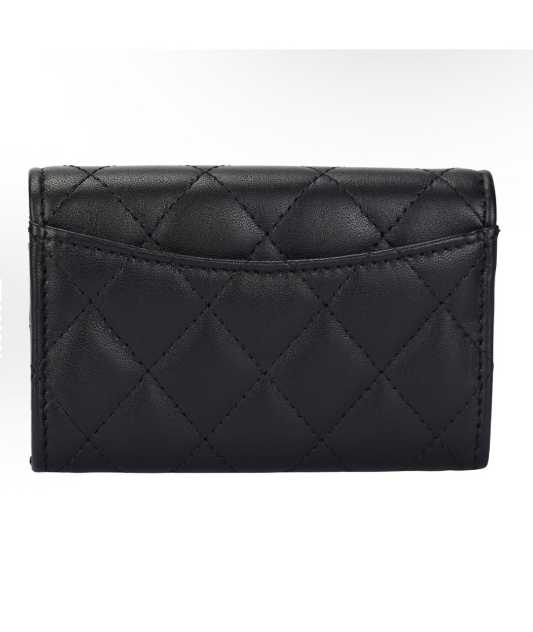 CHANEL Черный кожаный кошелек, фото 3