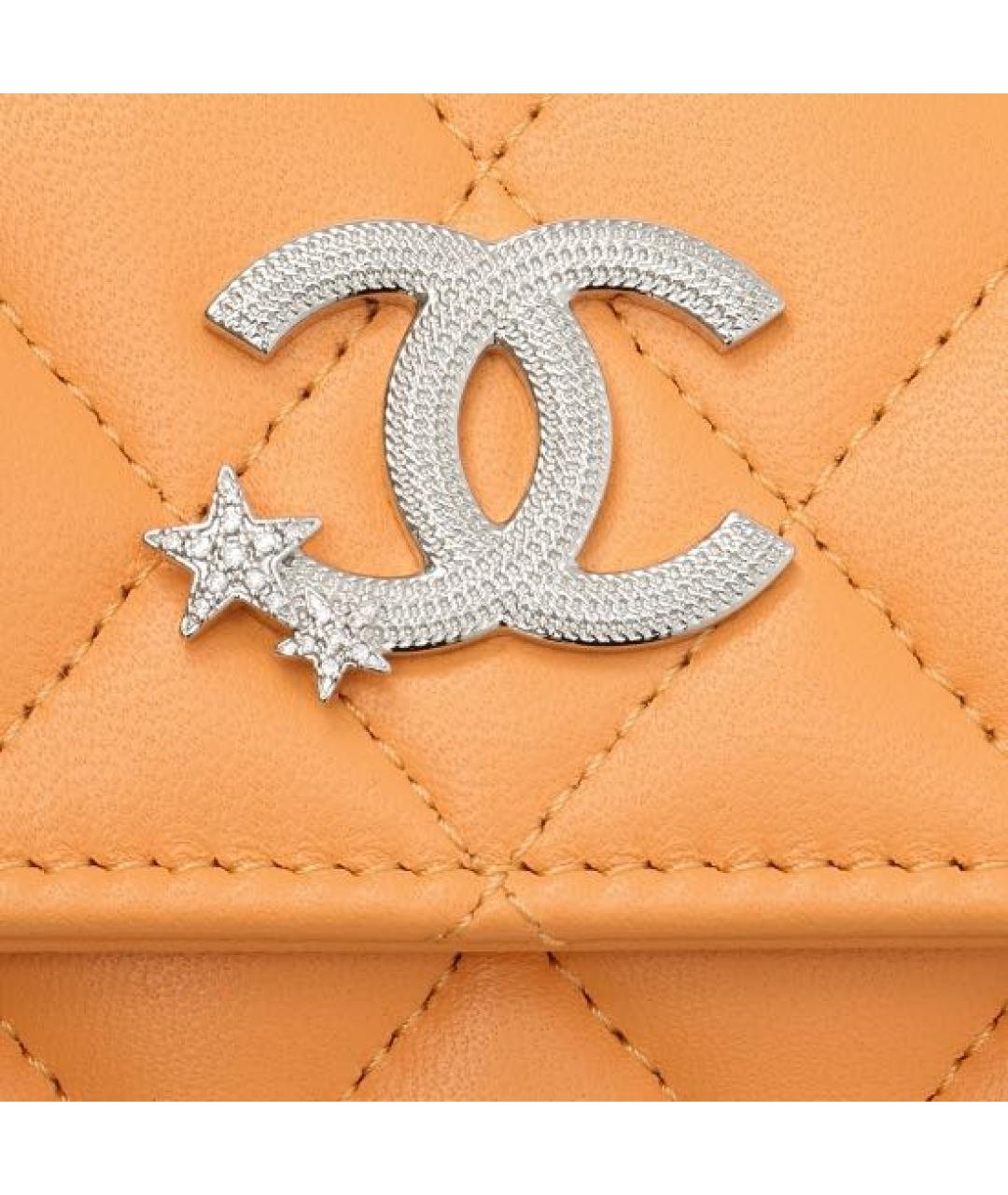 CHANEL Оранжевый кожаный кошелек, фото 5