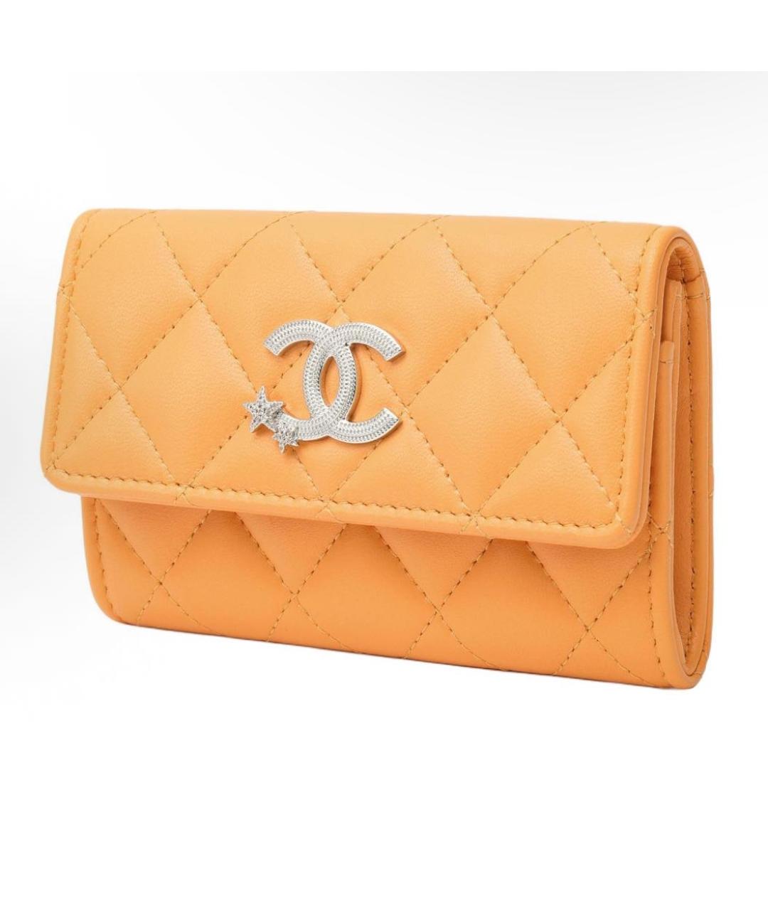 CHANEL Оранжевый кожаный кошелек, фото 2