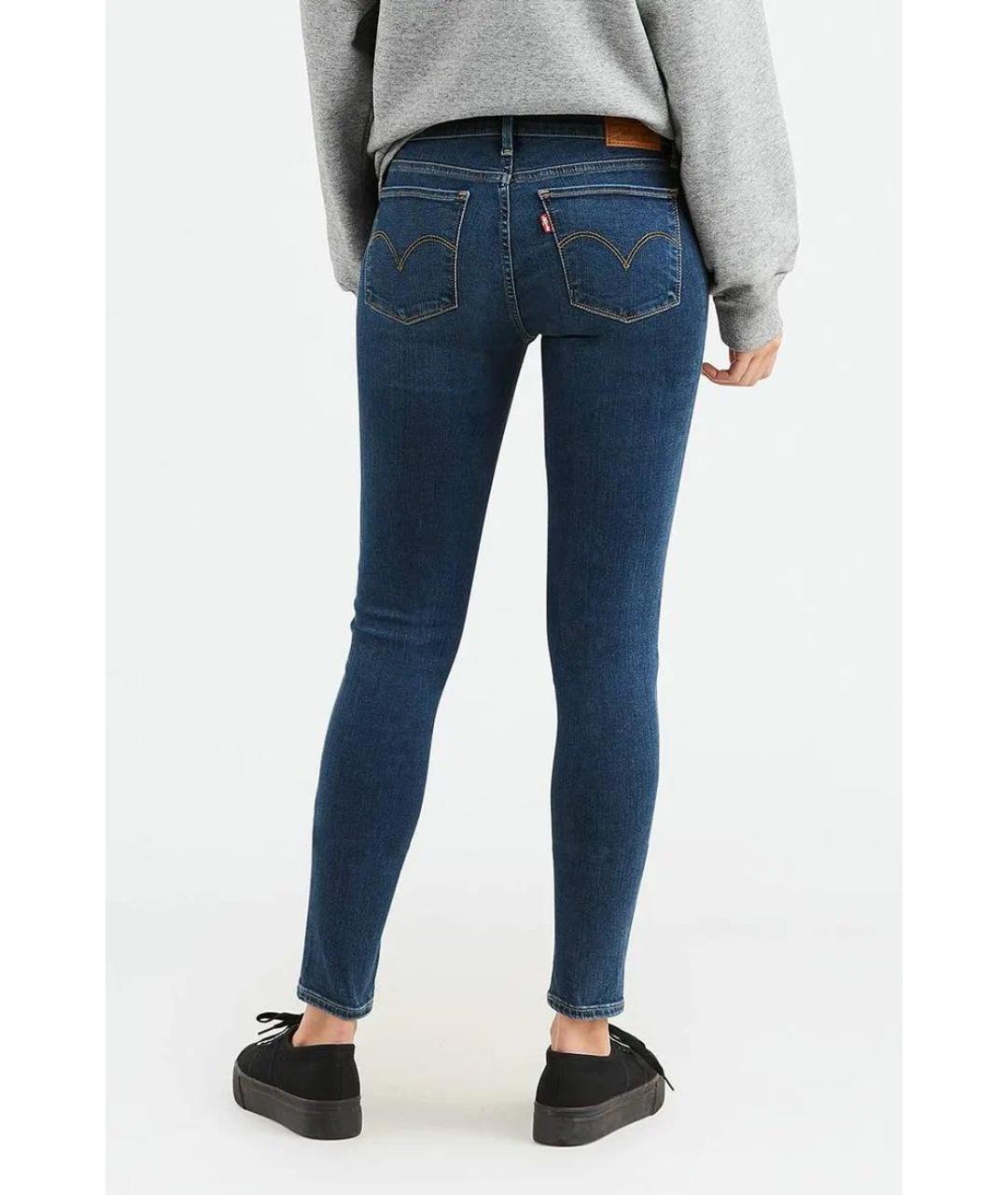 LEVI'S Синие хлопко-полиэстеровые джинсы слим, фото 3