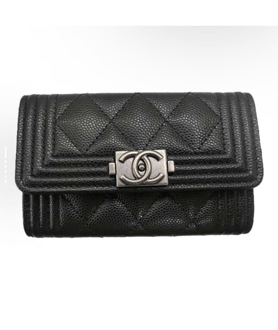 CHANEL Антрацитовый кожаный кошелек, фото 7