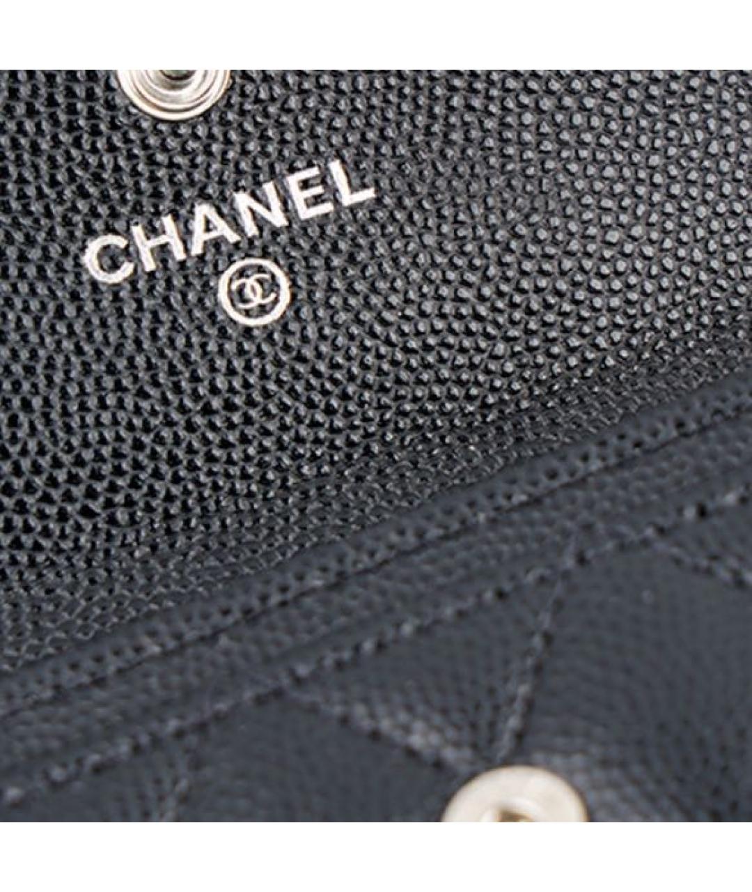 CHANEL Антрацитовый кожаный кошелек, фото 3