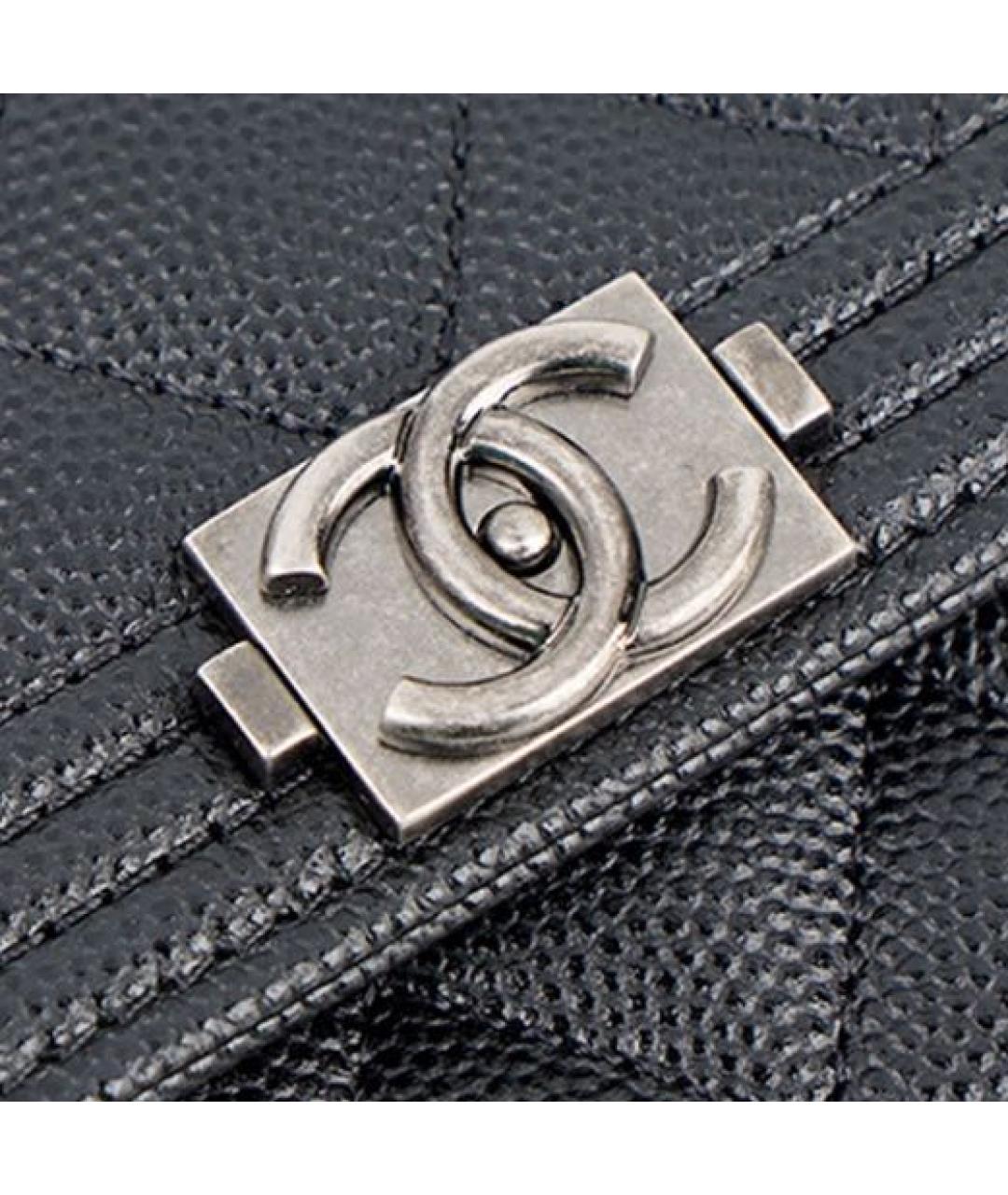 CHANEL Антрацитовый кожаный кошелек, фото 5