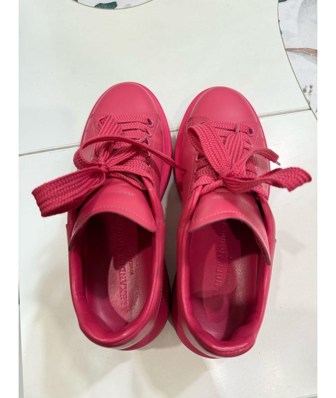 ALEXANDER MCQUEEN Розовые кожаные кроссовки, фото 3
