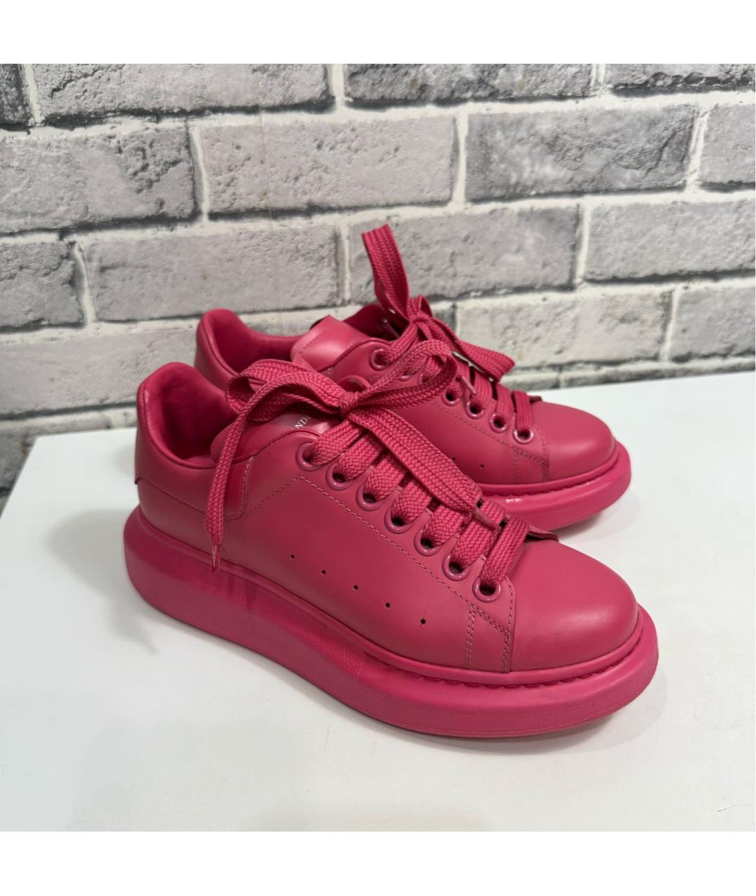 ALEXANDER MCQUEEN Розовые кожаные кроссовки, фото 5