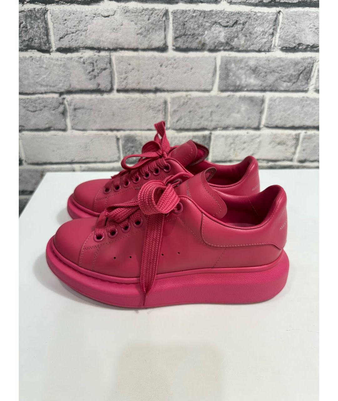 ALEXANDER MCQUEEN Розовые кожаные кроссовки, фото 2