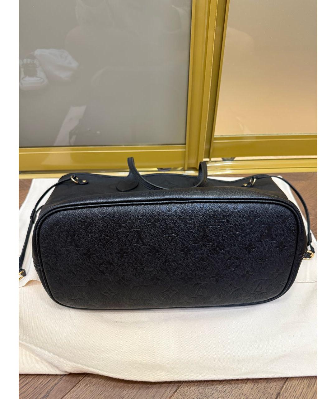 LOUIS VUITTON Черная кожаная сумка тоут, фото 3