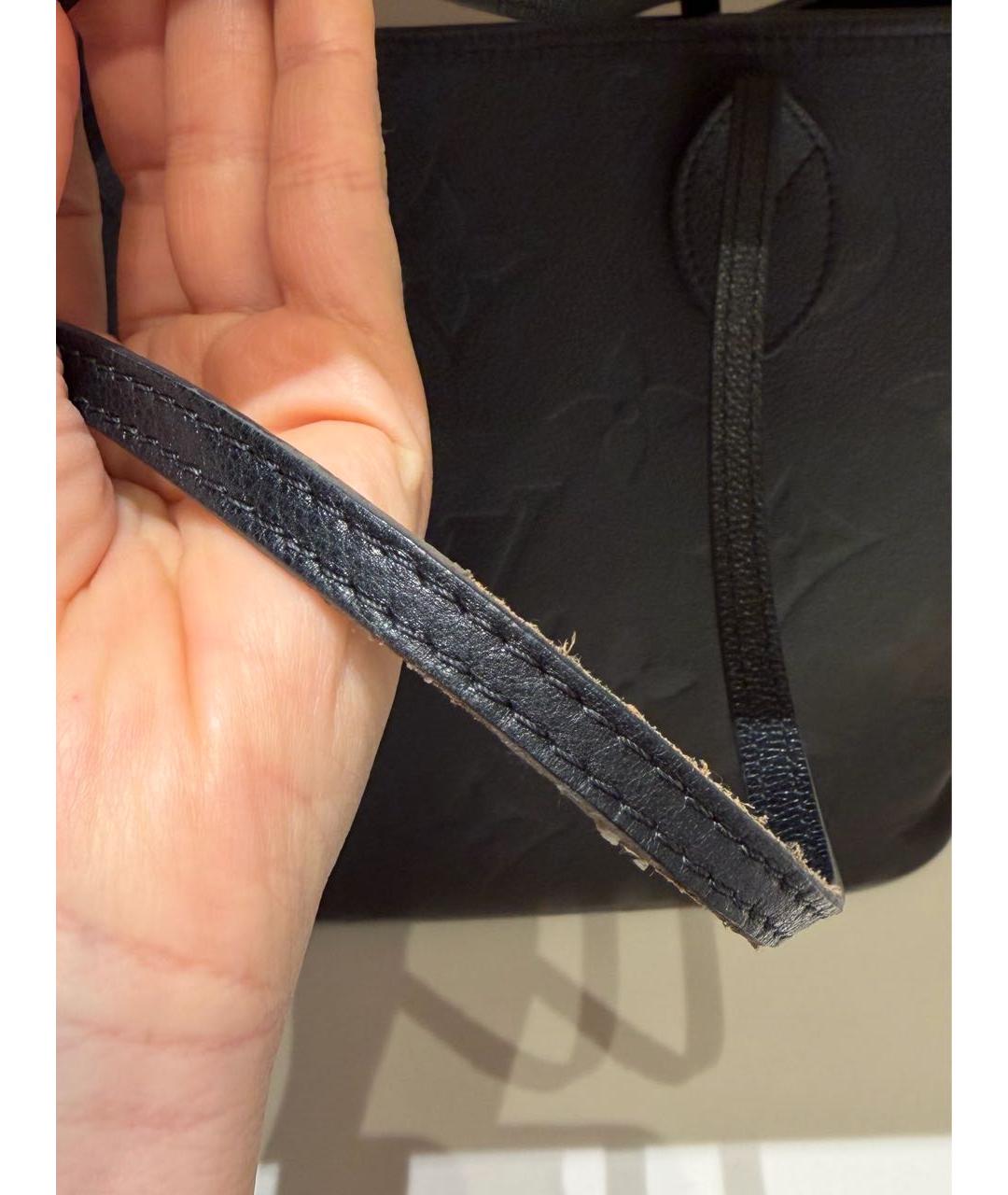 LOUIS VUITTON Черная кожаная сумка тоут, фото 6