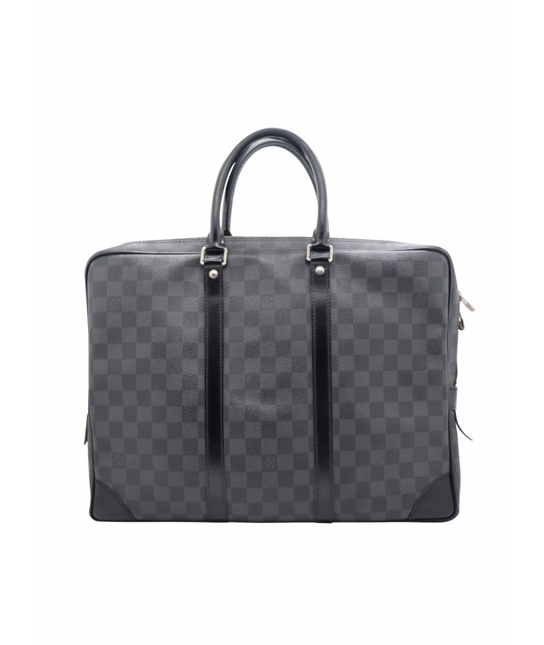 LOUIS VUITTON Черная кожаная сумка тоут, фото 1