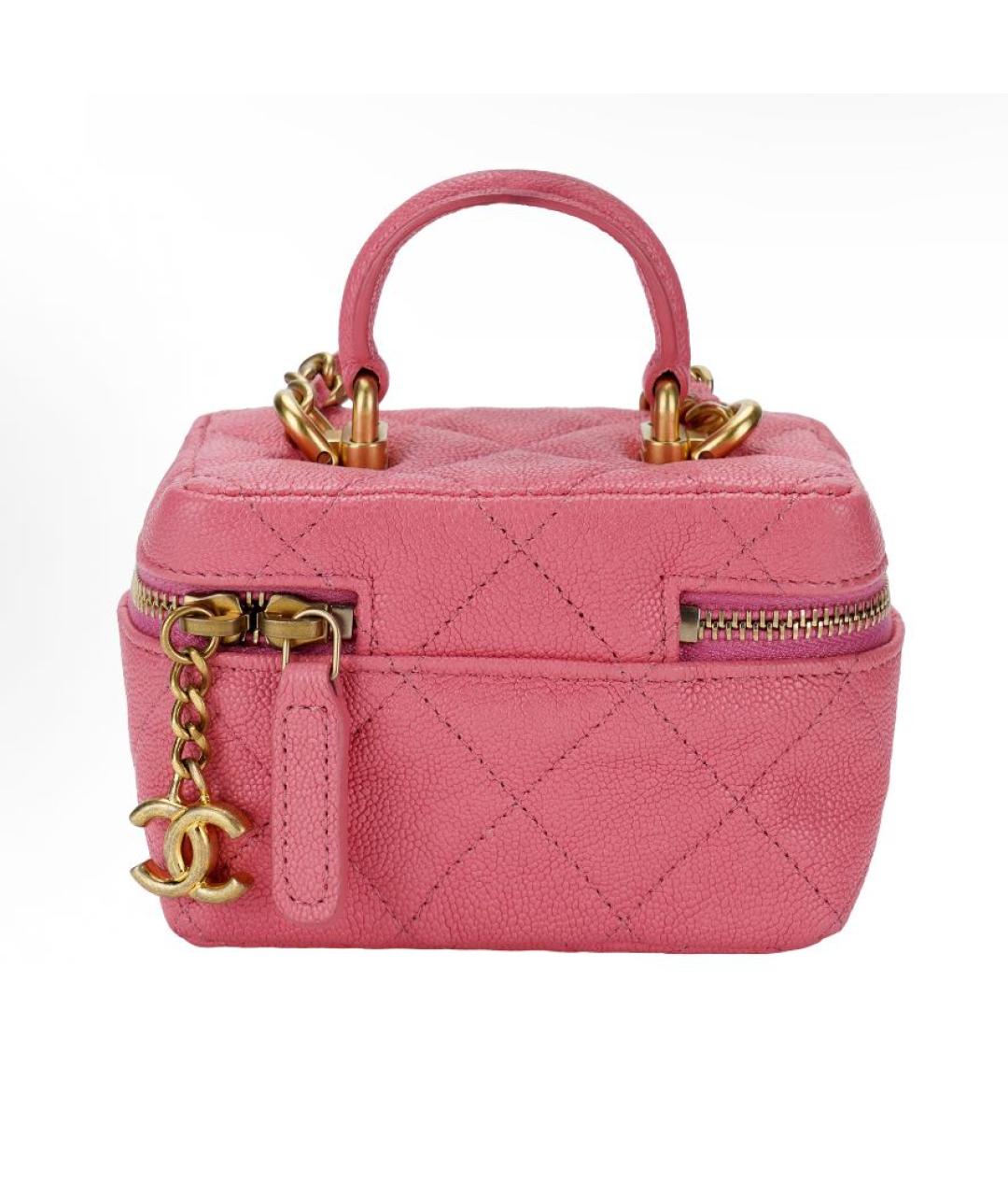 CHANEL Коралловая кожаная сумка через плечо, фото 3