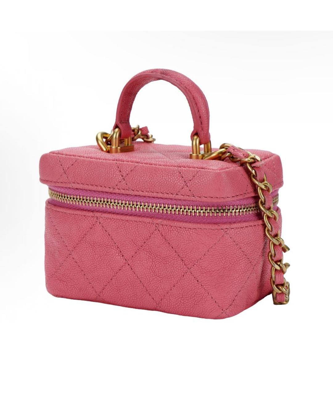 CHANEL Коралловая кожаная сумка через плечо, фото 2