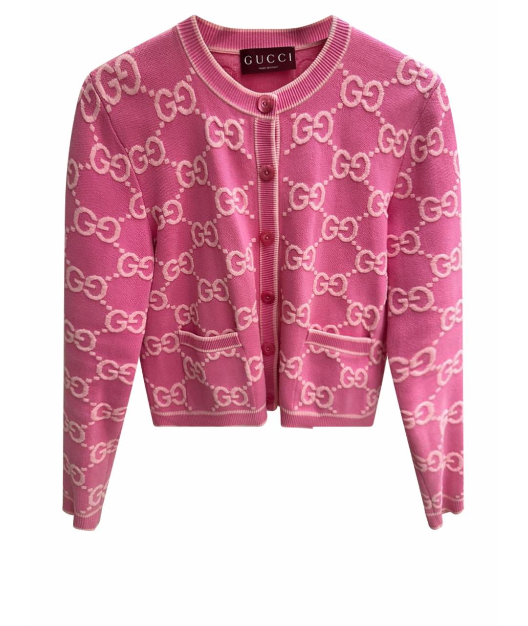 GUCCI Розовый хлопковый кардиган, фото 1