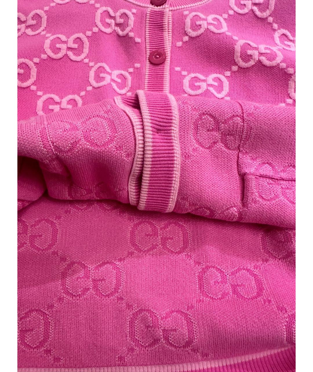 GUCCI Розовый хлопковый кардиган, фото 8