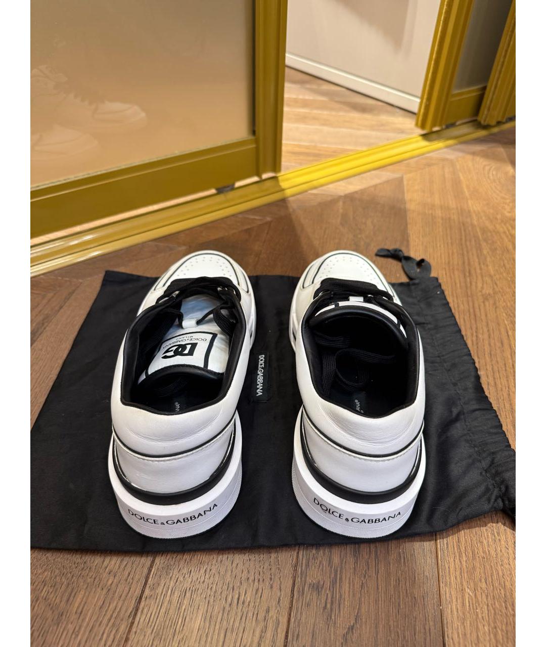 DOLCE&GABBANA Белые кожаные кеды, фото 3