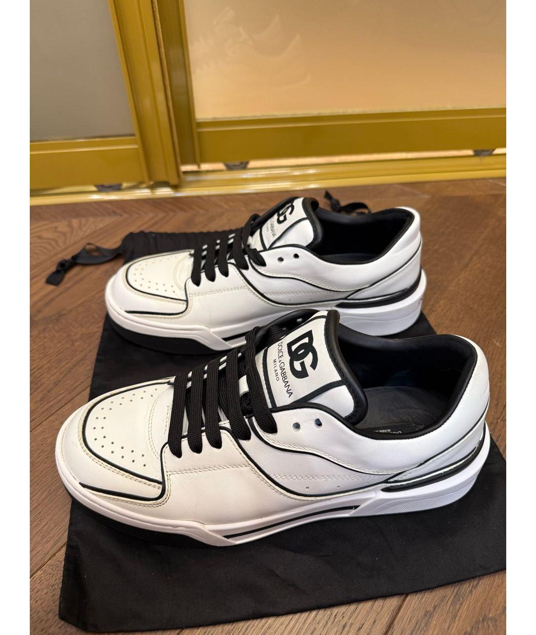 DOLCE&GABBANA Белые кожаные кеды, фото 5