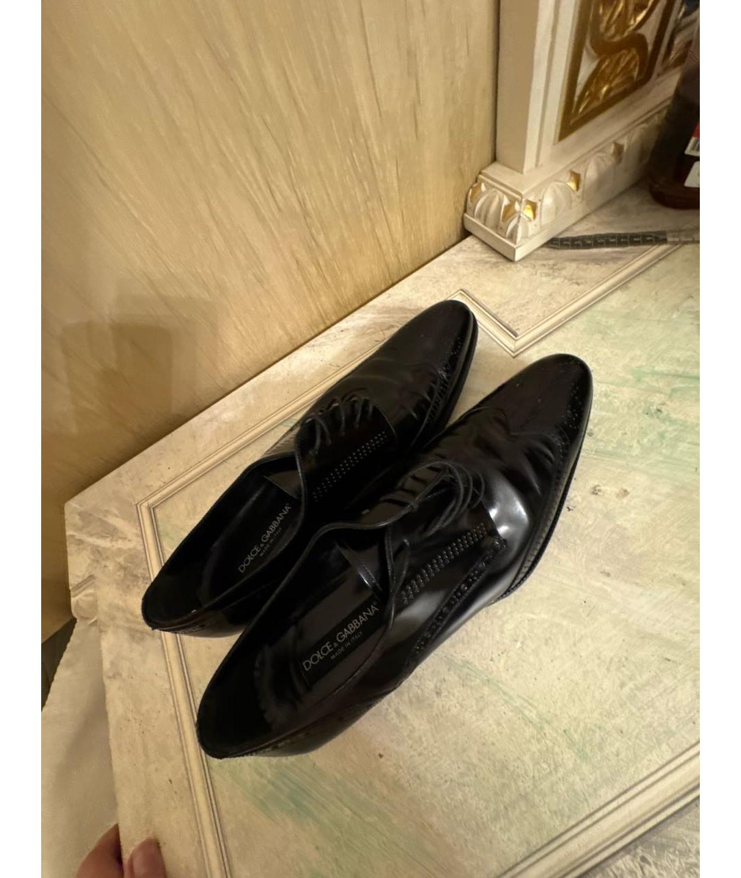 DOLCE&GABBANA Черные кожаные туфли, фото 5