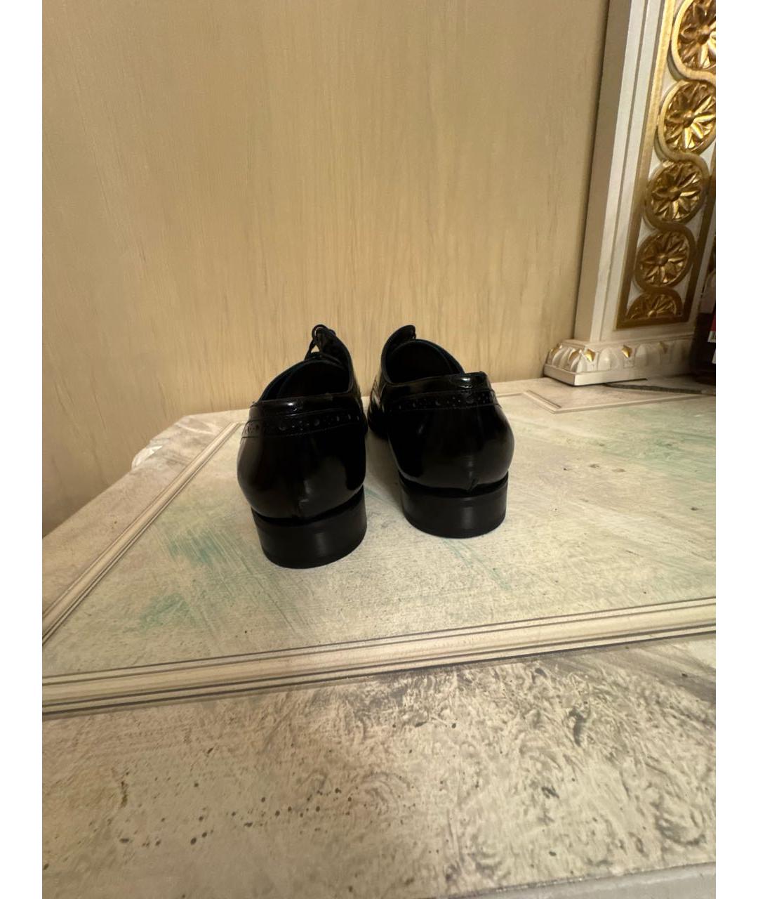 DOLCE&GABBANA Черные кожаные туфли, фото 4