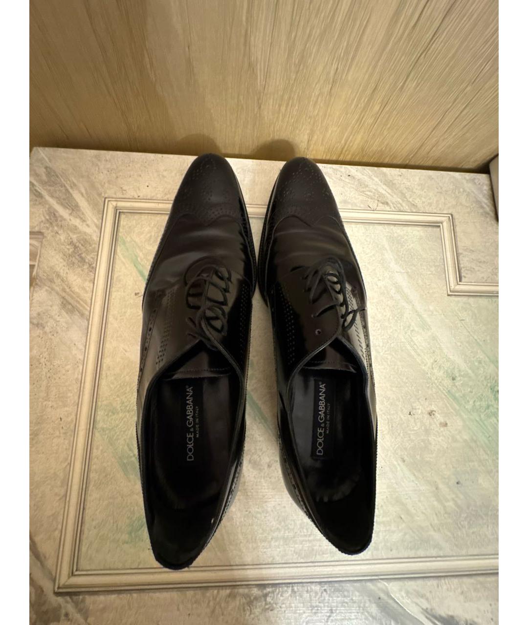 DOLCE&GABBANA Черные кожаные туфли, фото 3