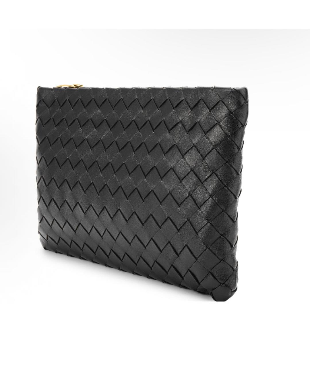 BOTTEGA VENETA Черная кожаная папка для документов, фото 2