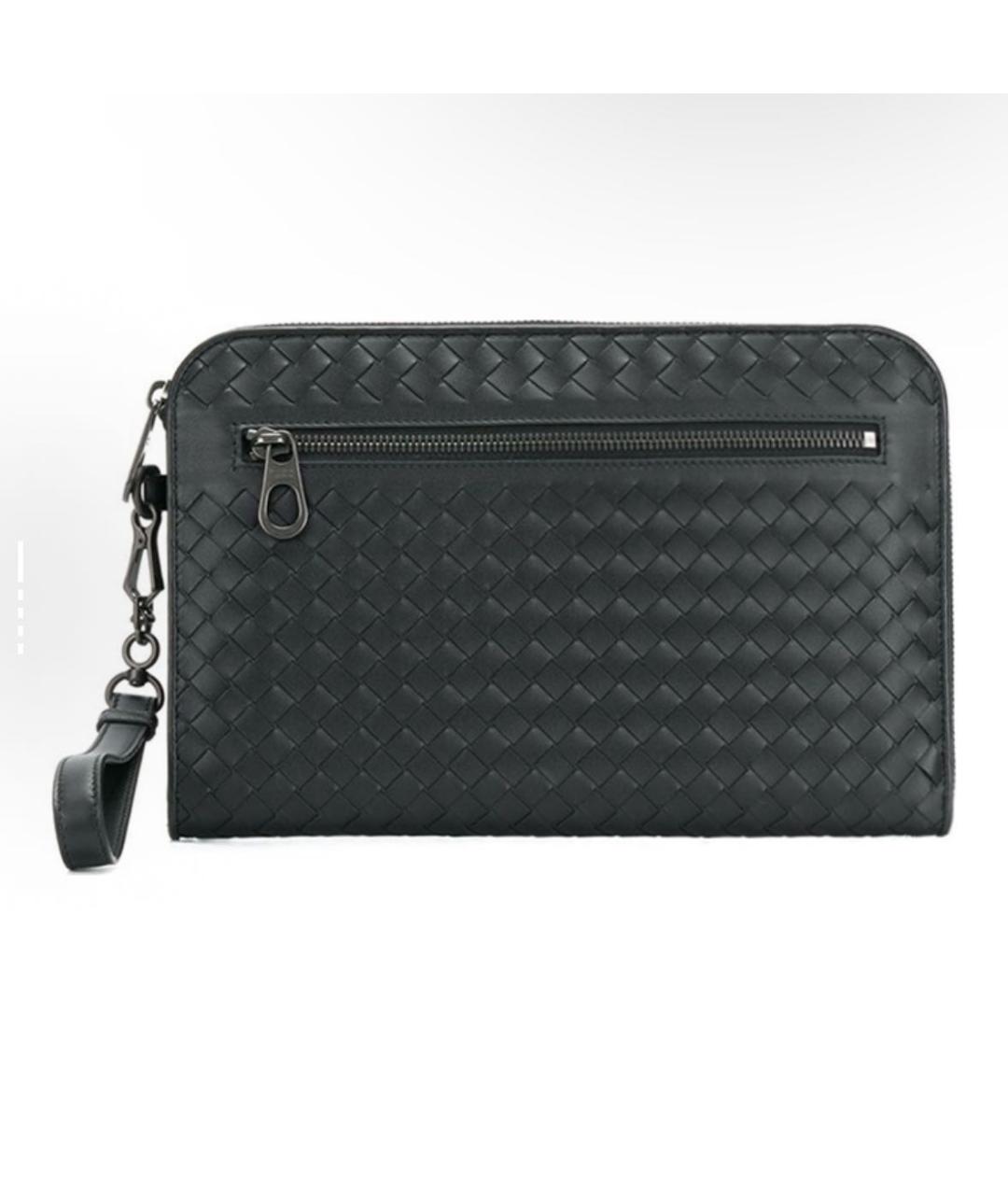 BOTTEGA VENETA Черная кожаная папка для документов, фото 5