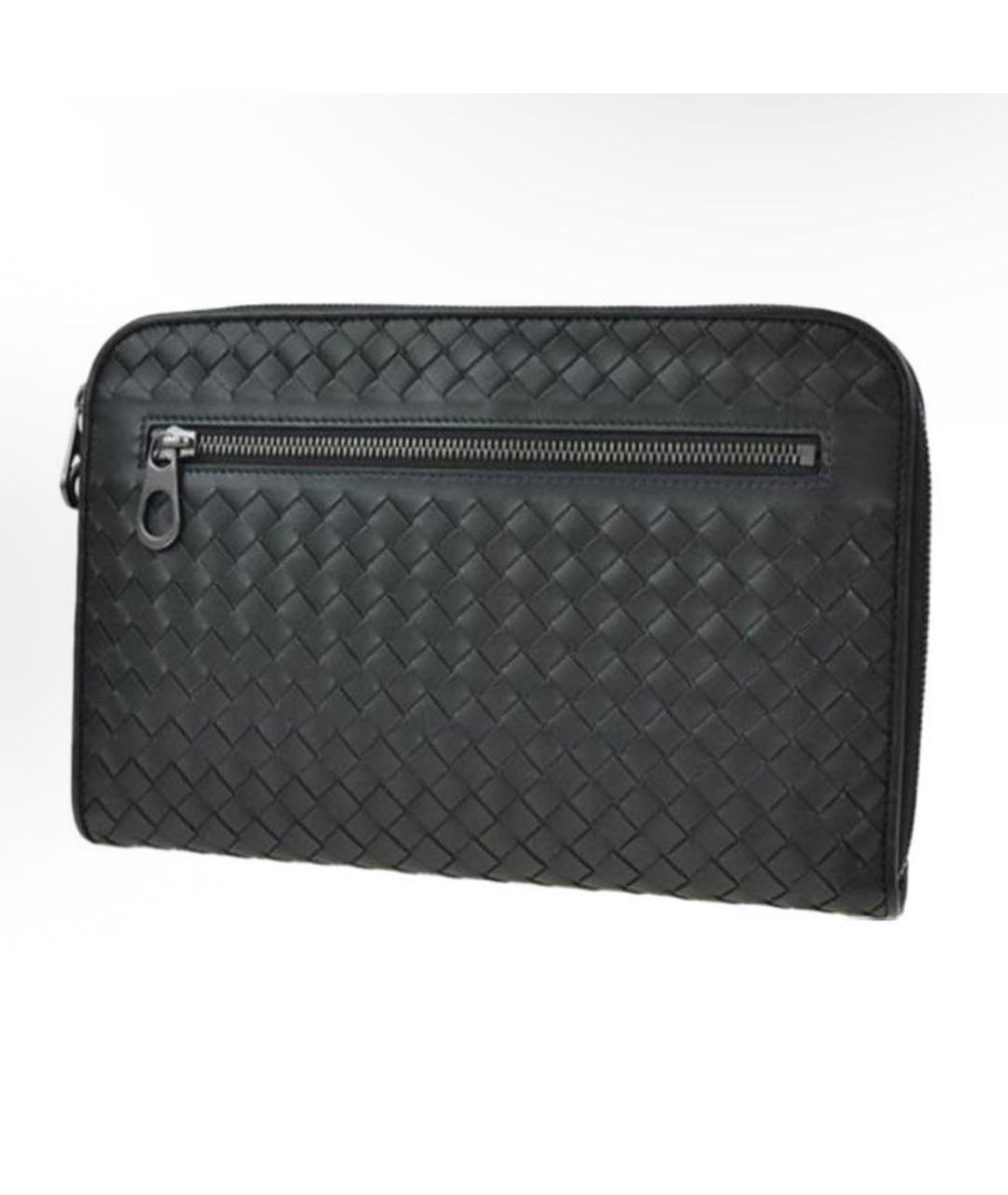 BOTTEGA VENETA Черная кожаная папка для документов, фото 3