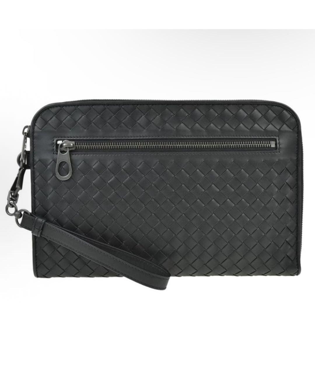 BOTTEGA VENETA Черная кожаная папка для документов, фото 4