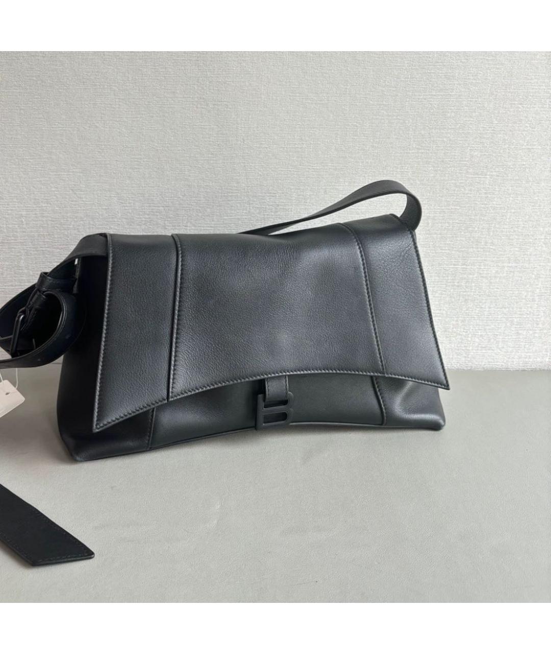 BALENCIAGA Черная кожаная сумка через плечо, фото 2