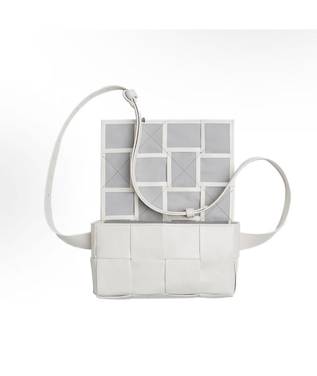 BOTTEGA VENETA Белая кожаная поясная сумка, фото 2