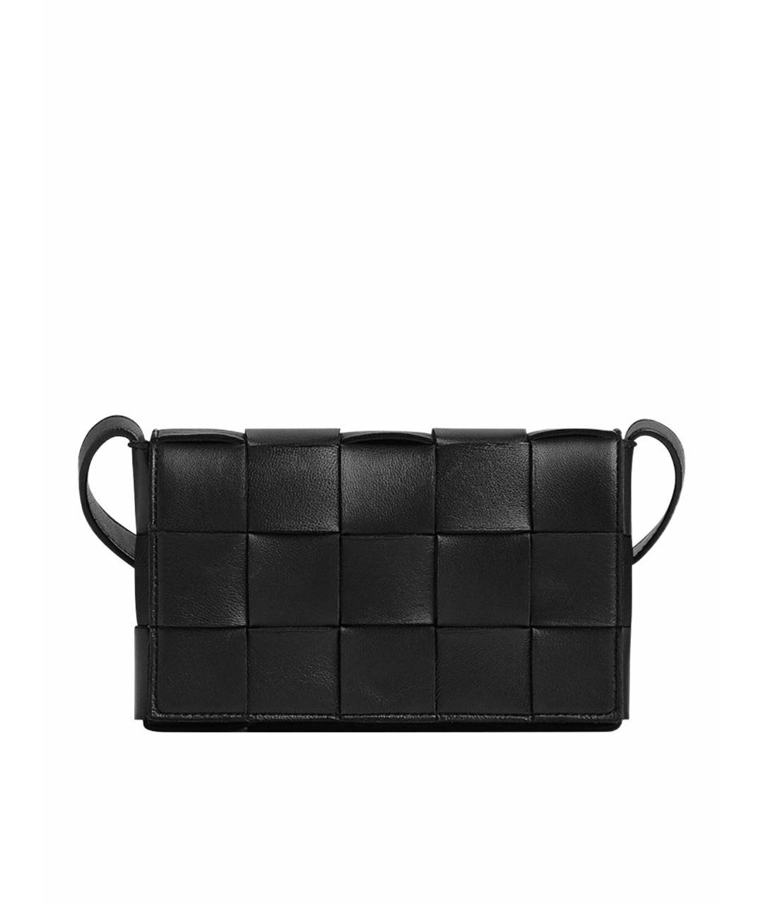 BOTTEGA VENETA Черная кожаная сумка через плечо, фото 1