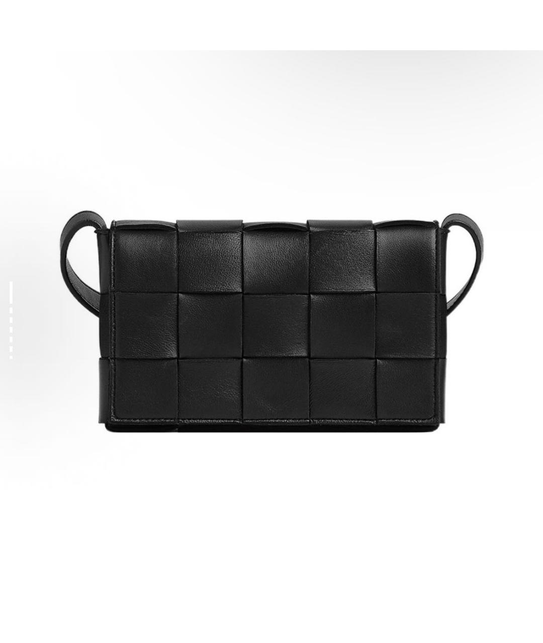 BOTTEGA VENETA Черная кожаная сумка через плечо, фото 7