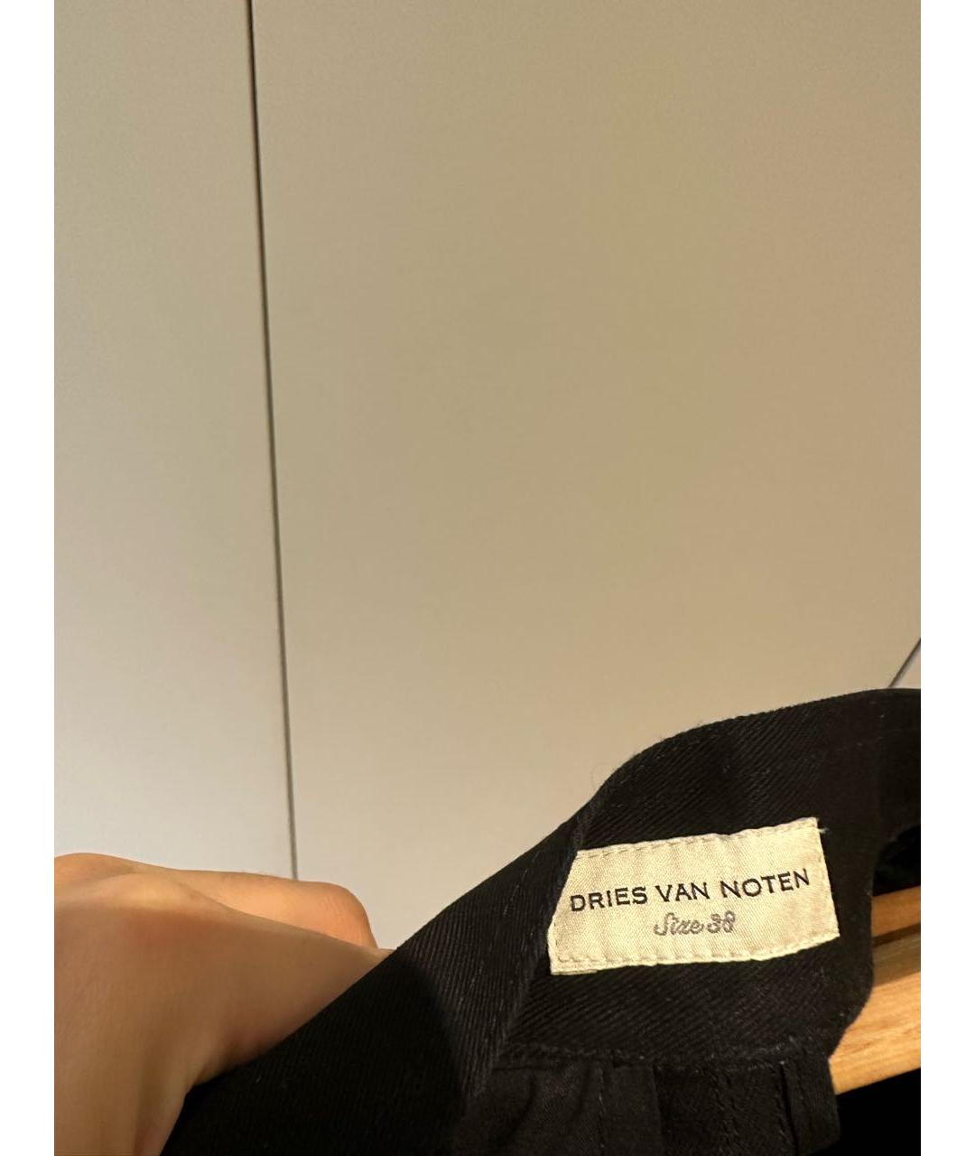 DRIES VAN NOTEN Черная хлопковая юбка мини, фото 5