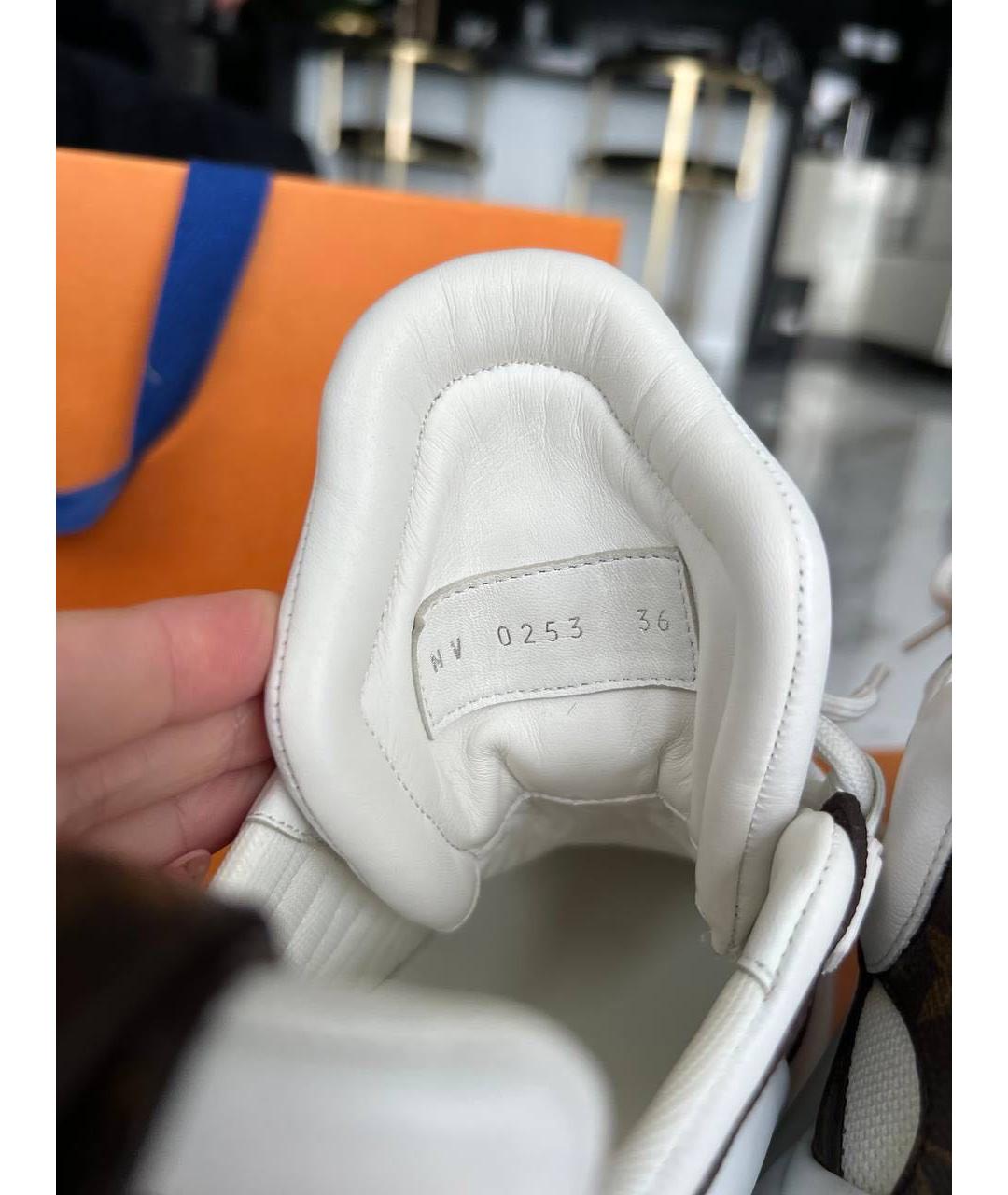 LOUIS VUITTON Белые кожаные кроссовки, фото 7