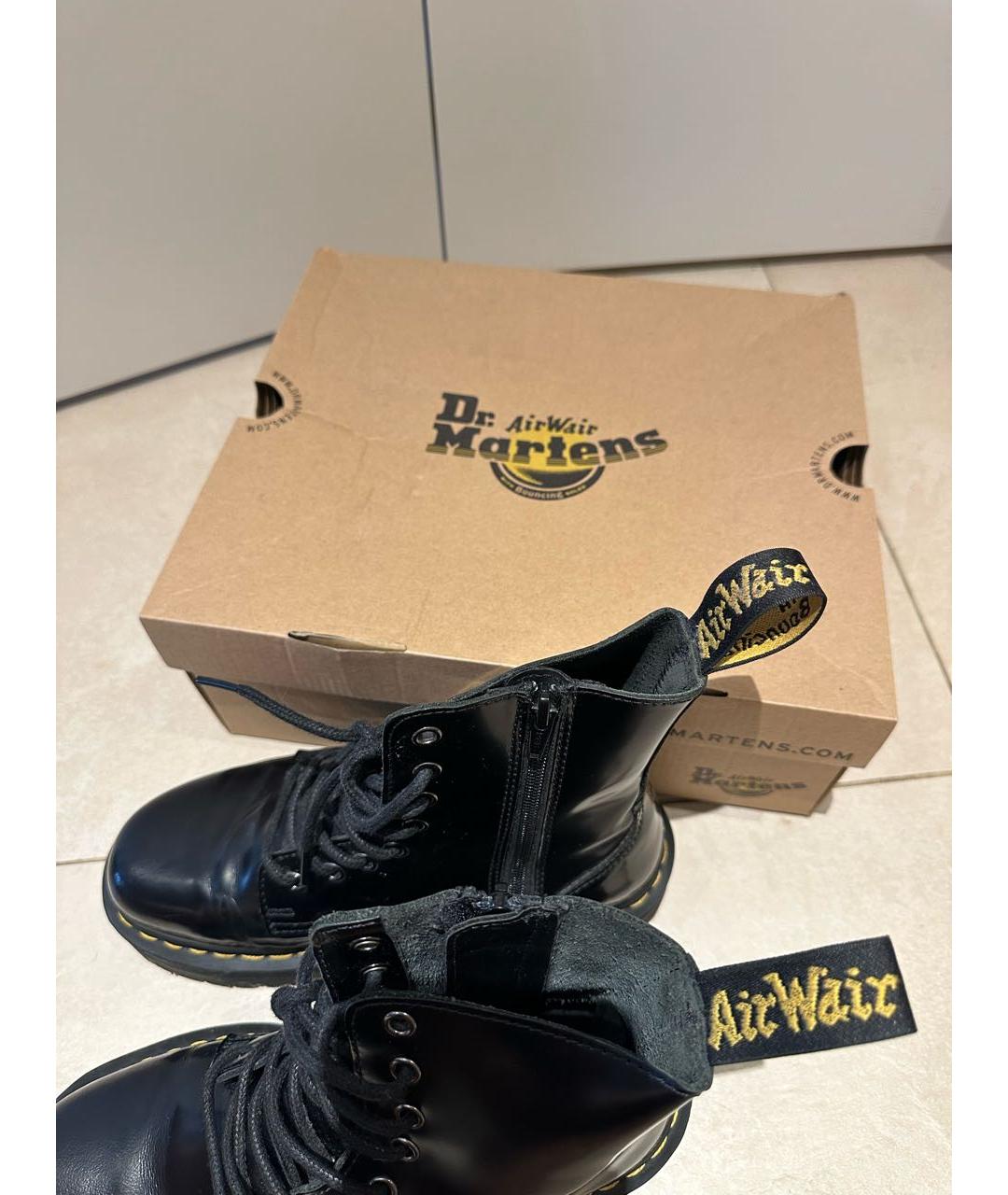 DR. MARTENS Черные кожаные ботинки, фото 5