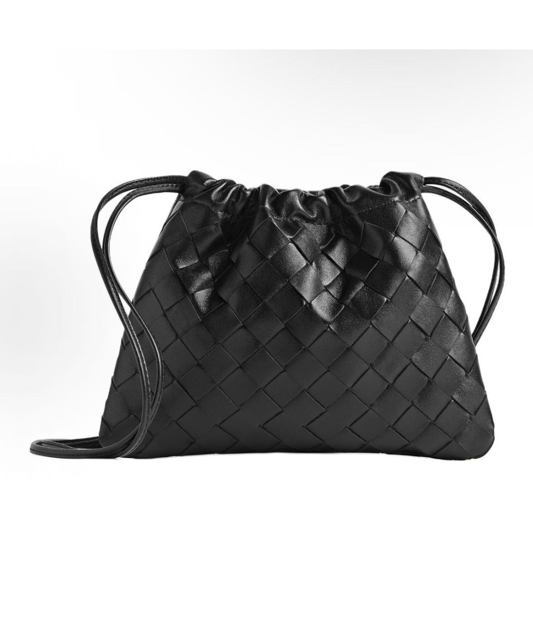 BOTTEGA VENETA Черная кожаная сумка через плечо, фото 9