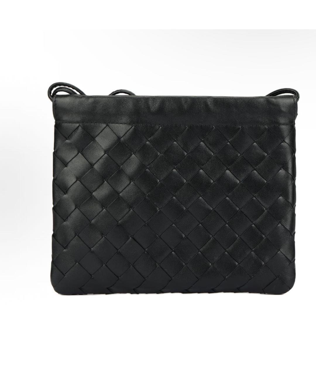 BOTTEGA VENETA Черная кожаная сумка через плечо, фото 7