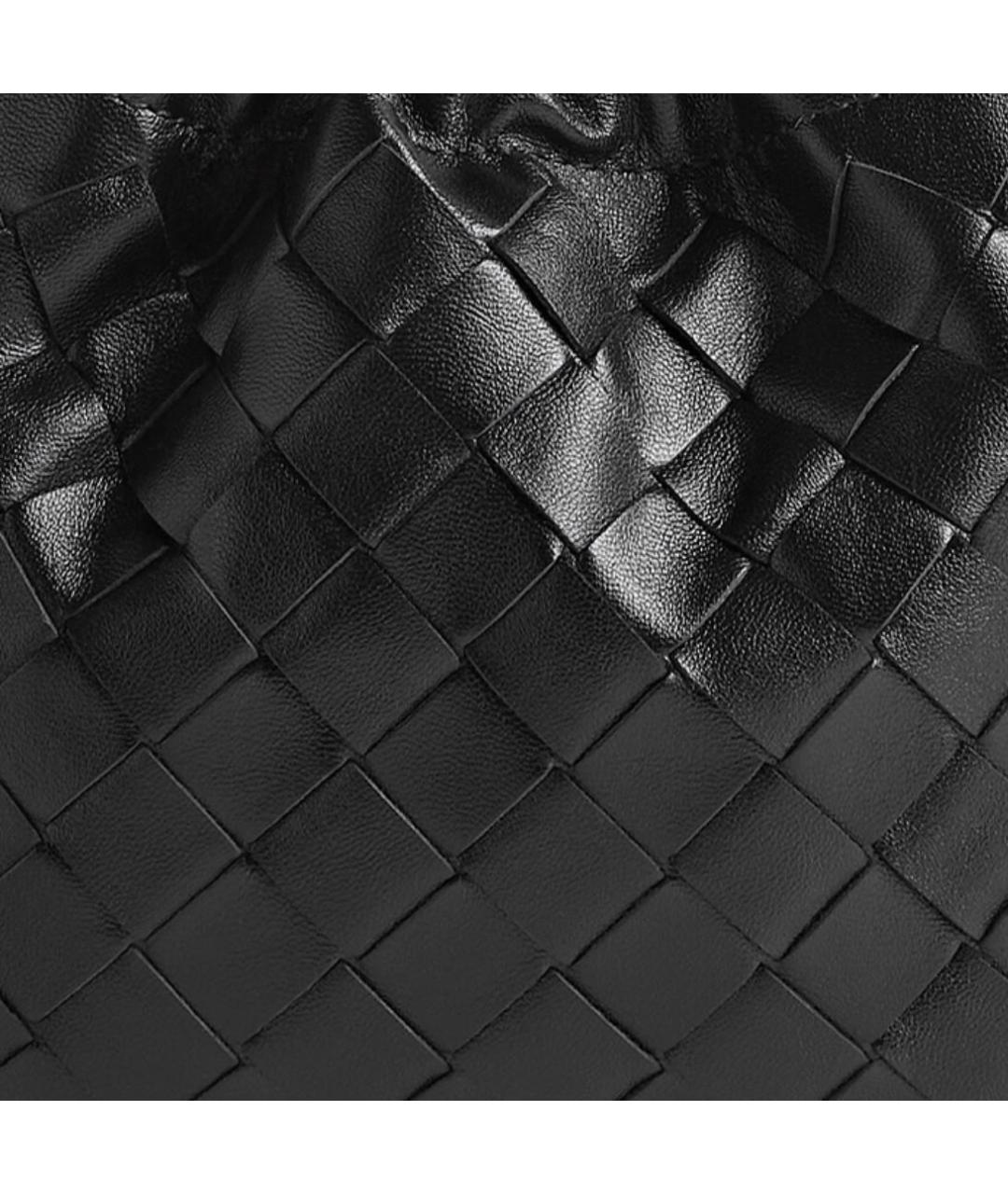 BOTTEGA VENETA Черная кожаная сумка через плечо, фото 4