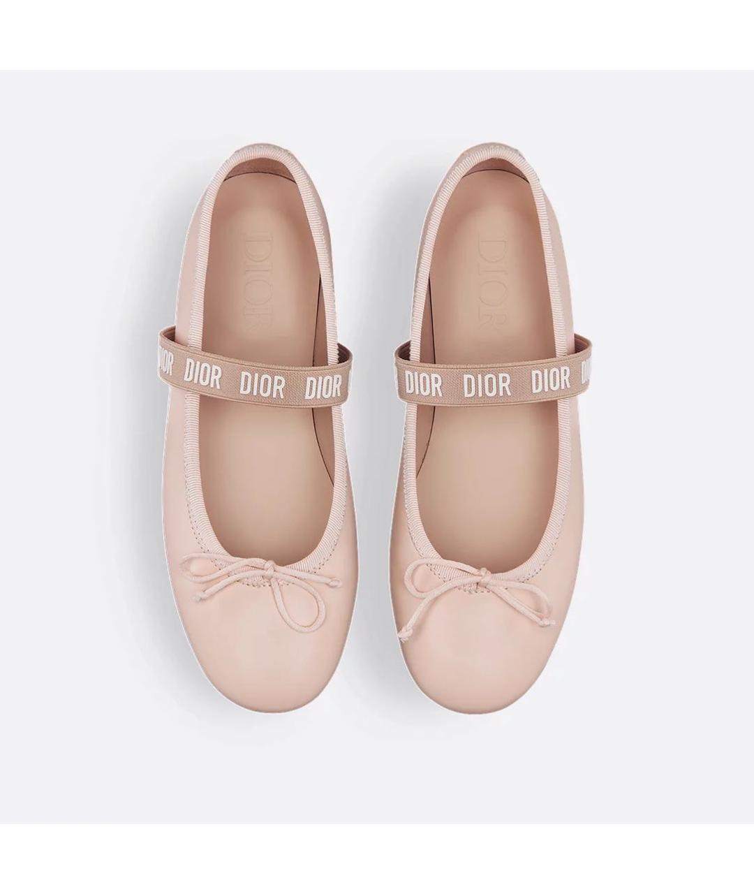 CHRISTIAN DIOR Розовые кожаные балетки, фото 3