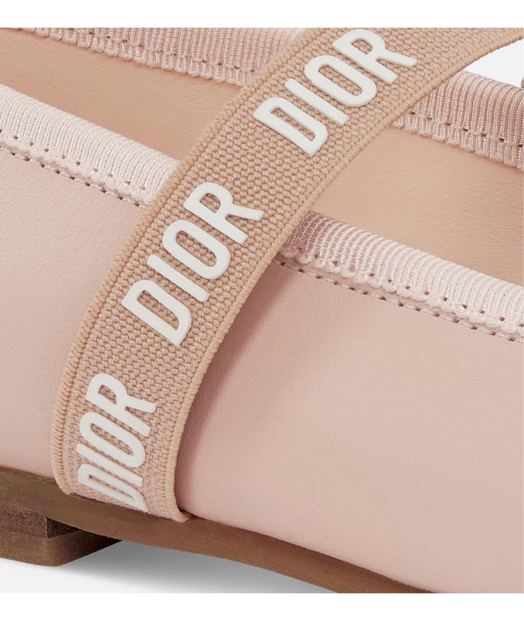 CHRISTIAN DIOR Розовые кожаные балетки, фото 4