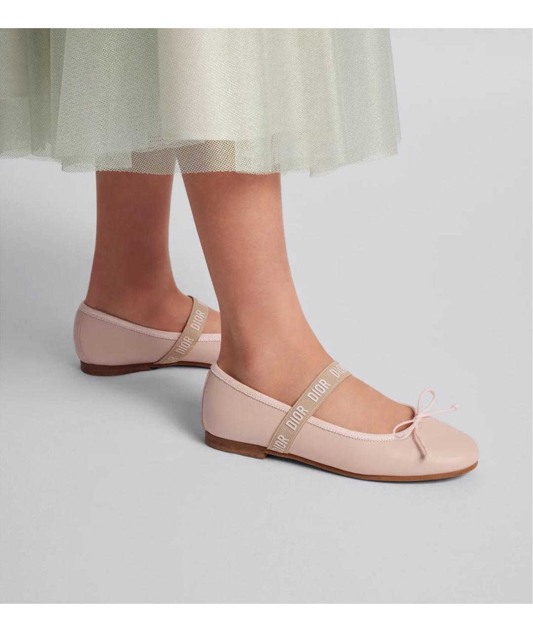 CHRISTIAN DIOR Розовые кожаные балетки, фото 6