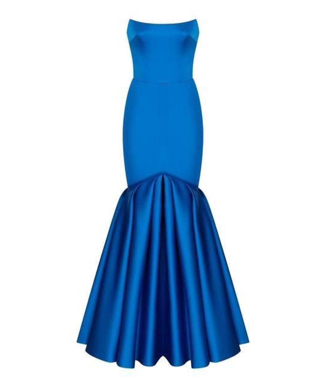 RASARIO Синее атласное вечернее платье, фото 1