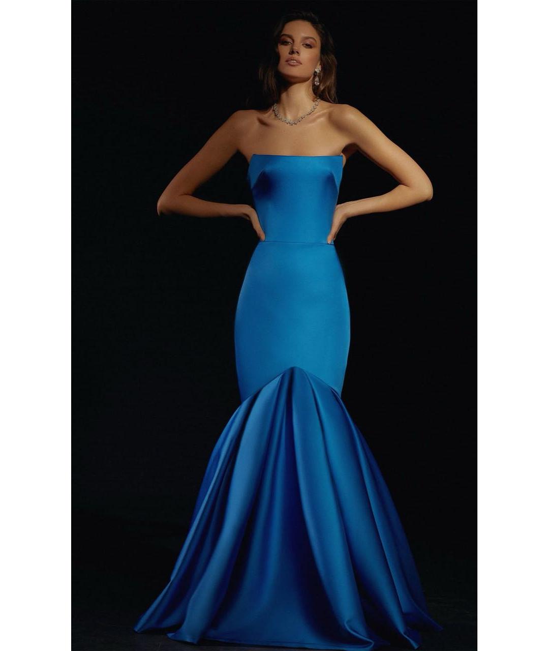 RASARIO Синее атласное вечернее платье, фото 2