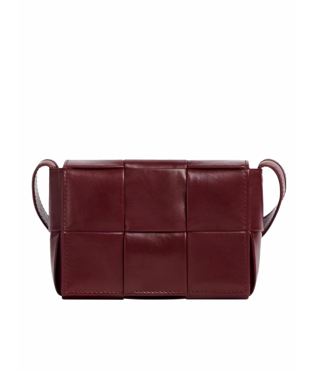BOTTEGA VENETA Бордовая кожаная сумка через плечо, фото 1